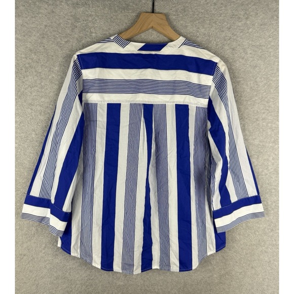 J Crew Shirt Womens Small Blue White Striped Nautical Coastal Preppy NEW - Picture 2 of 8